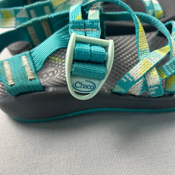 Chaco Kids Sandals Z/1 Ecotread Shoe Teal Blue Green Youth 13 Adjustable Strap - Picture 5 of 7